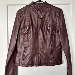 NEW faux, leather fitted jacket.